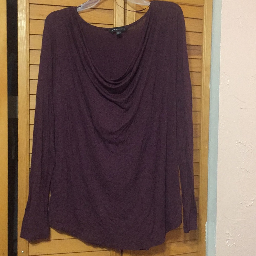 Rock & Republic Burgundy Shimmer long sleeve 1X